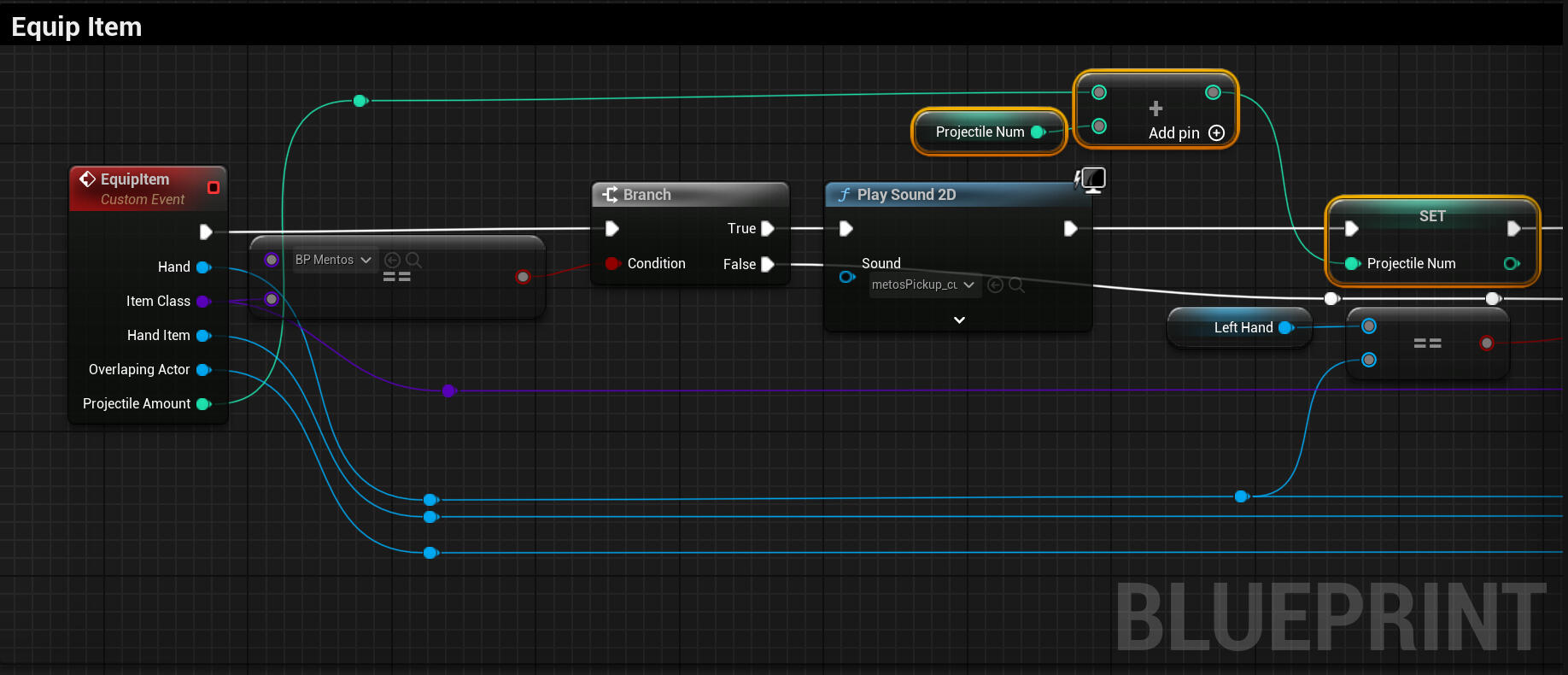 Setting projectile number